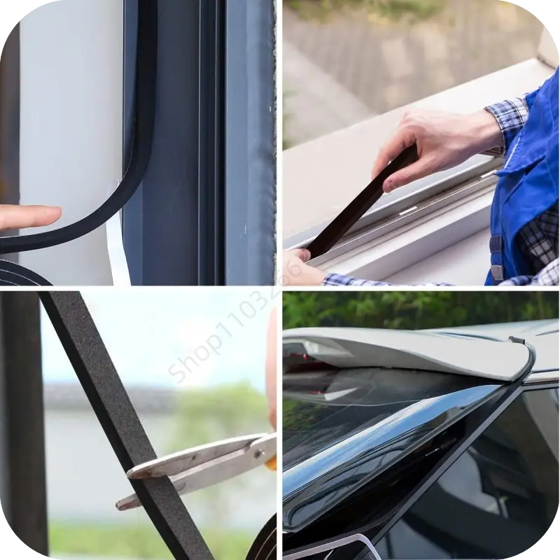 4M Foam Door Window Sealing Strips Self-Adhesive Windproof Sound-Proof Door Weather Stripping Dustproof Self-adhesive Tape
