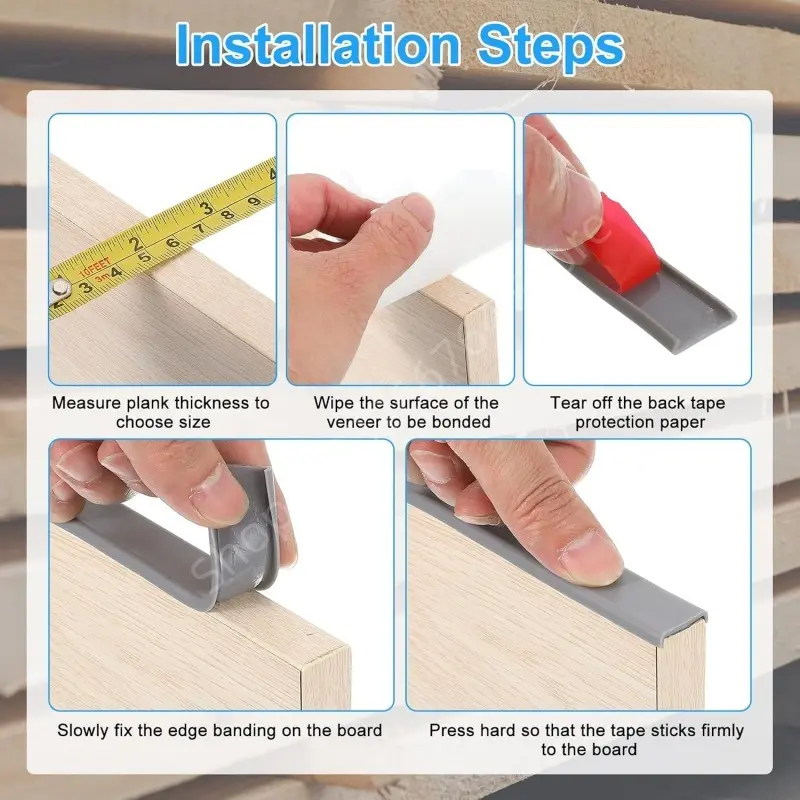5M New Flexible U-Shape Furniture Edge Banding Self Adhesive TPE Edging Trim Edge Protector for Countertop Table Cabinets