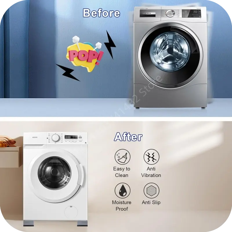 New 4Pcs Washing Machine Enhanced Version Anti Vibration Mats Refrigerator Silent Anti-Skid Kit Furniture Base Fixed Shock Pads