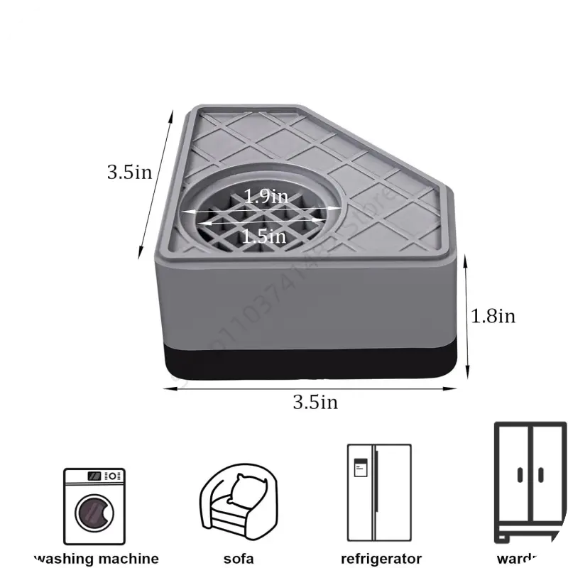New 4Pcs Washing Machine Enhanced Version Anti Vibration Mats Refrigerator Silent Anti-Skid Kit Furniture Base Fixed Shock Pads