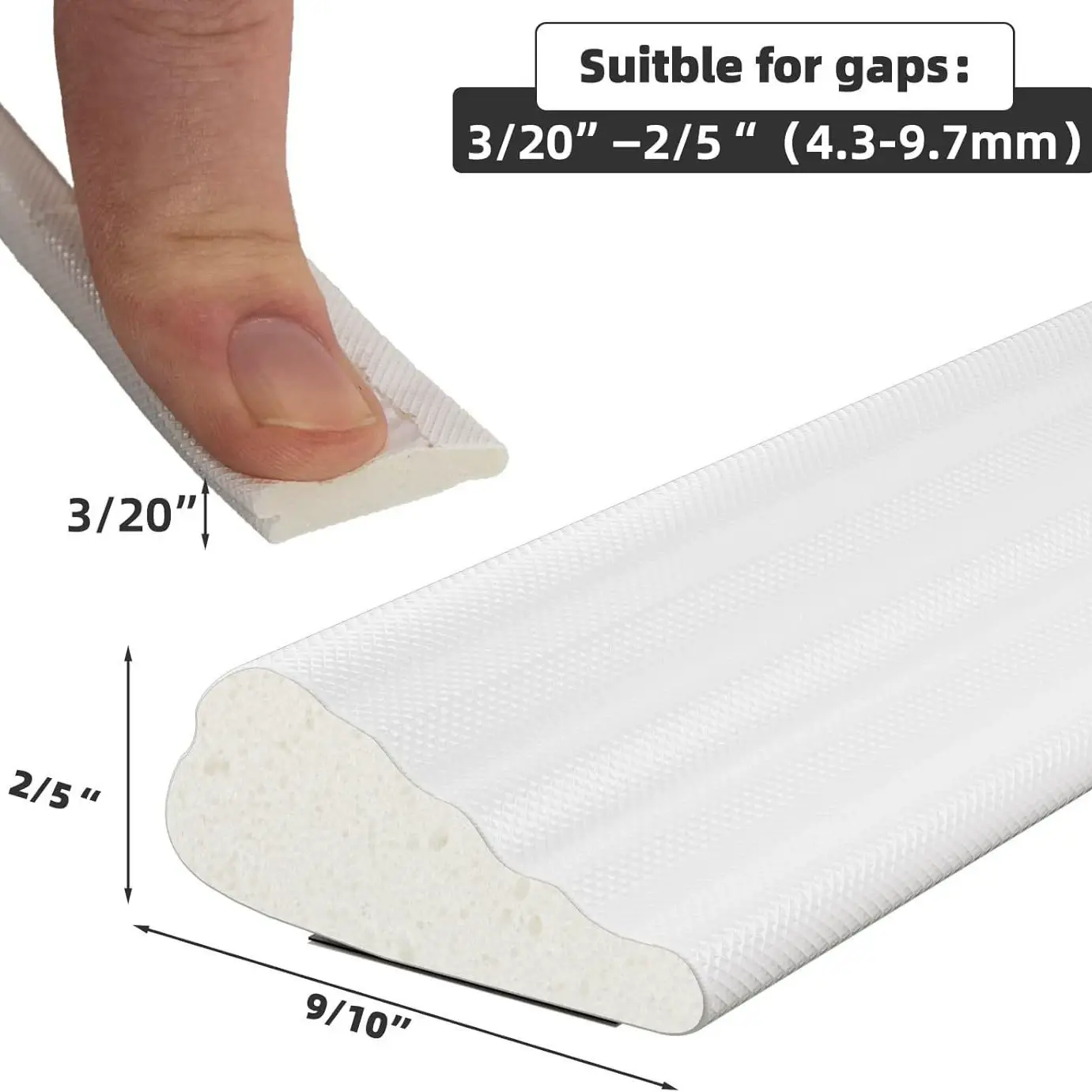 3/5M  Acoustic Insulation Foam Window Weather Seal Strip for Sliding Door Windows Windproof Soundproof Cotton Seal Gap Filler