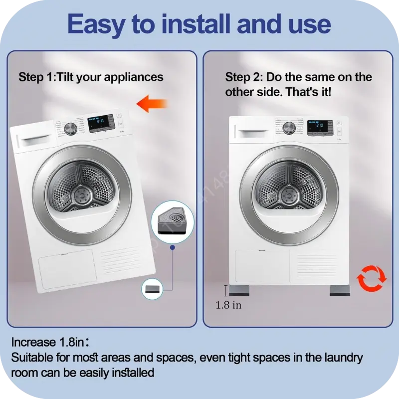 New 4Pcs Washing Machine Enhanced Version Anti Vibration Mats Refrigerator Silent Anti-Skid Kit Furniture Base Fixed Shock Pads