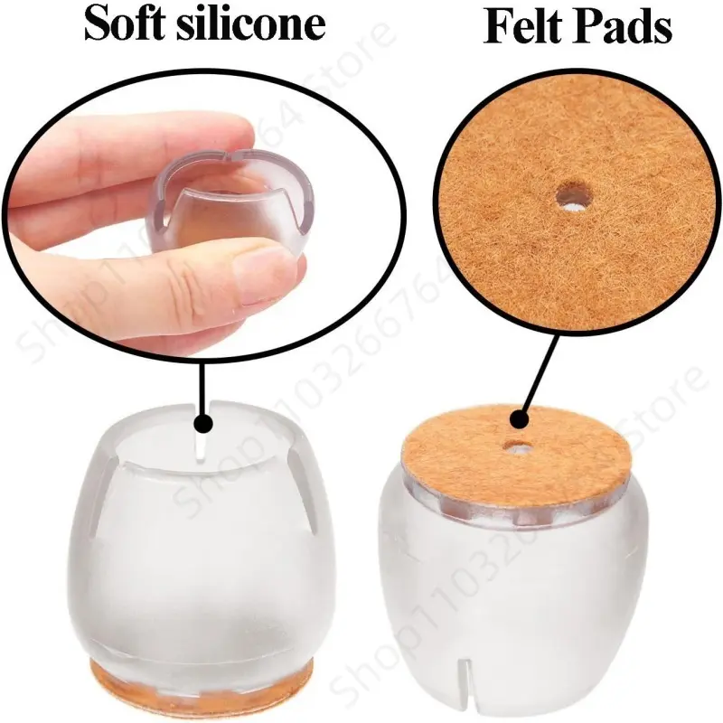 16Pcs Silicone Table Chair Leg Caps Furniture Feet Pad Wood Floor Protector Non-Slip Sofa Table Feet Cap  Home Decor Accessories