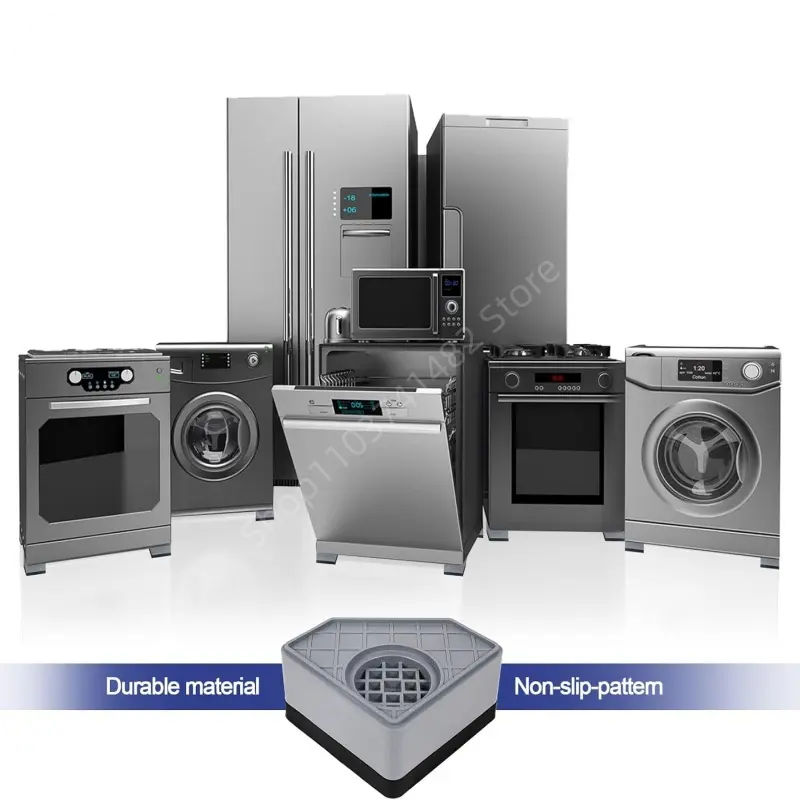 New 4Pcs Washing Machine Enhanced Version Anti Vibration Mats Refrigerator Silent Anti-Skid Kit Furniture Base Fixed Shock Pads