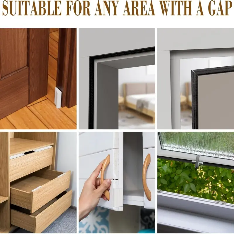3/5M  Acoustic Insulation Foam Window Weather Seal Strip for Sliding Door Windows Windproof Soundproof Cotton Seal Gap Filler