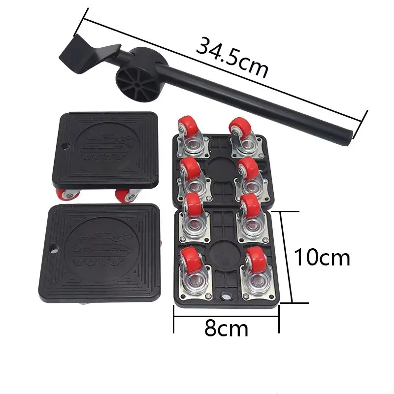 New 5Pcs Heavy Duty Furniture Lifter Furniture Moving Transport Roller Set Lifter Transport Tool Furniture Mover Roller Wheel