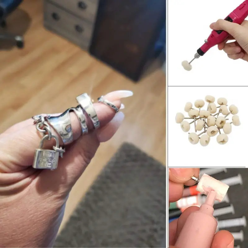 5-20Pcs Wool Wheel Polishing Head with 3mm Shank for Buffing Polishing Jewelry Metals Mini Polishing Tool Accessories