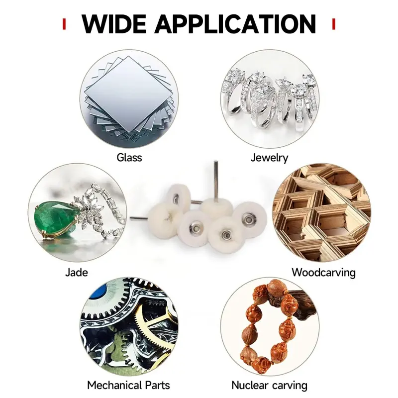 5-20Pcs Wool Wheel Polishing Head with 3mm Shank for Buffing Polishing Jewelry Metals Mini Polishing Tool Accessories