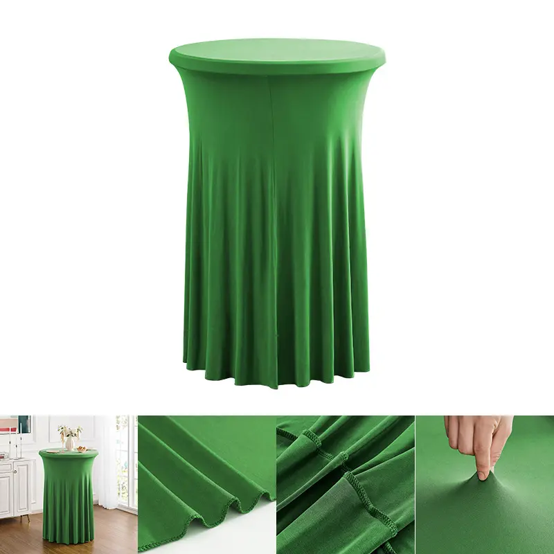 Height Stretch Round Tablecloth Commercial Conference Cocktail Bar Table Cover Hotel Wedding Party Skirt Elastic Table Cloth