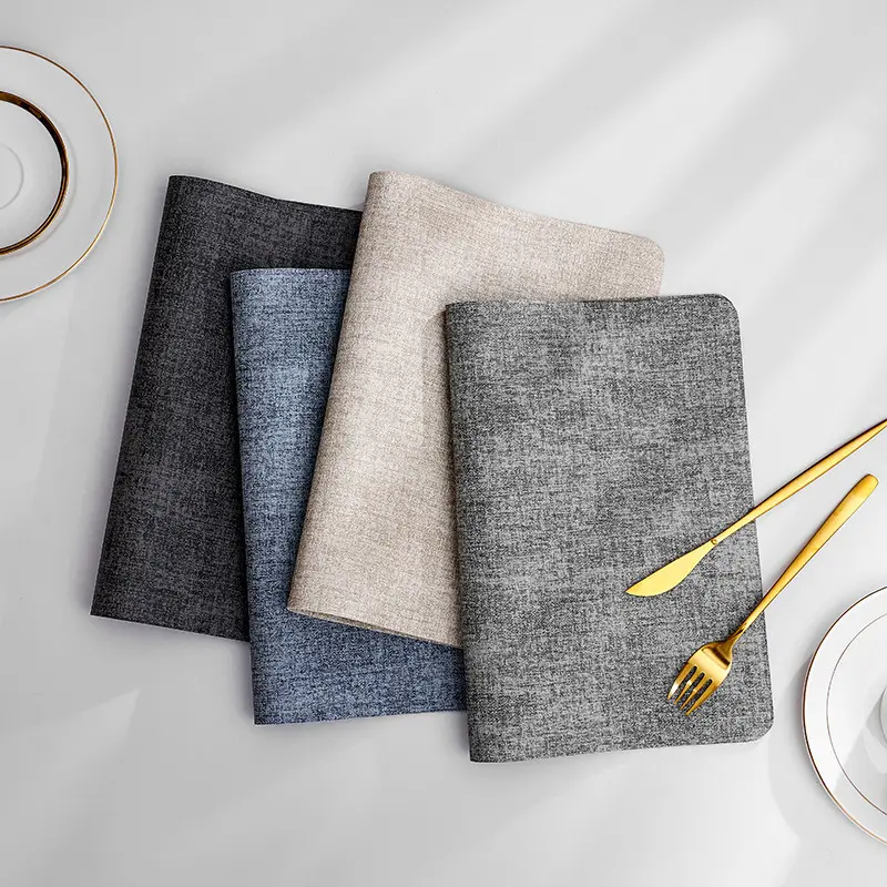 Leather Washable Placemats for Dining Cloth Pattern Table Mat Oil-Proof Waterproof Non-slip Heat-Resistant Tableware Place Mat