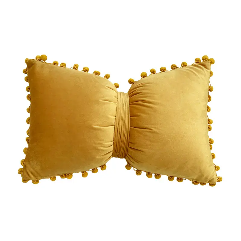 Solid Color Cute Princess Cushion Cover Candy Color Bow Pillow Case Bay Window Throw Pillowcase Living Room Sofa Home Decor
