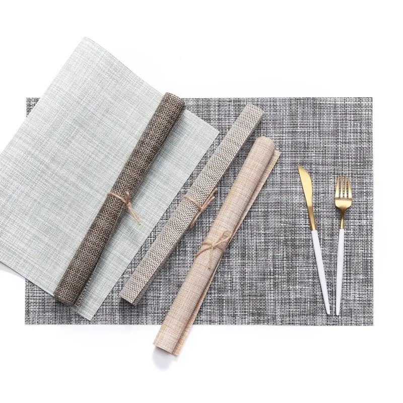 PVC Placemat Washable Dining Table Mats for Dining Table Cafe Anti-slip Hot Placemats Bowl Insulation Pad Cup Mat Table Coasters