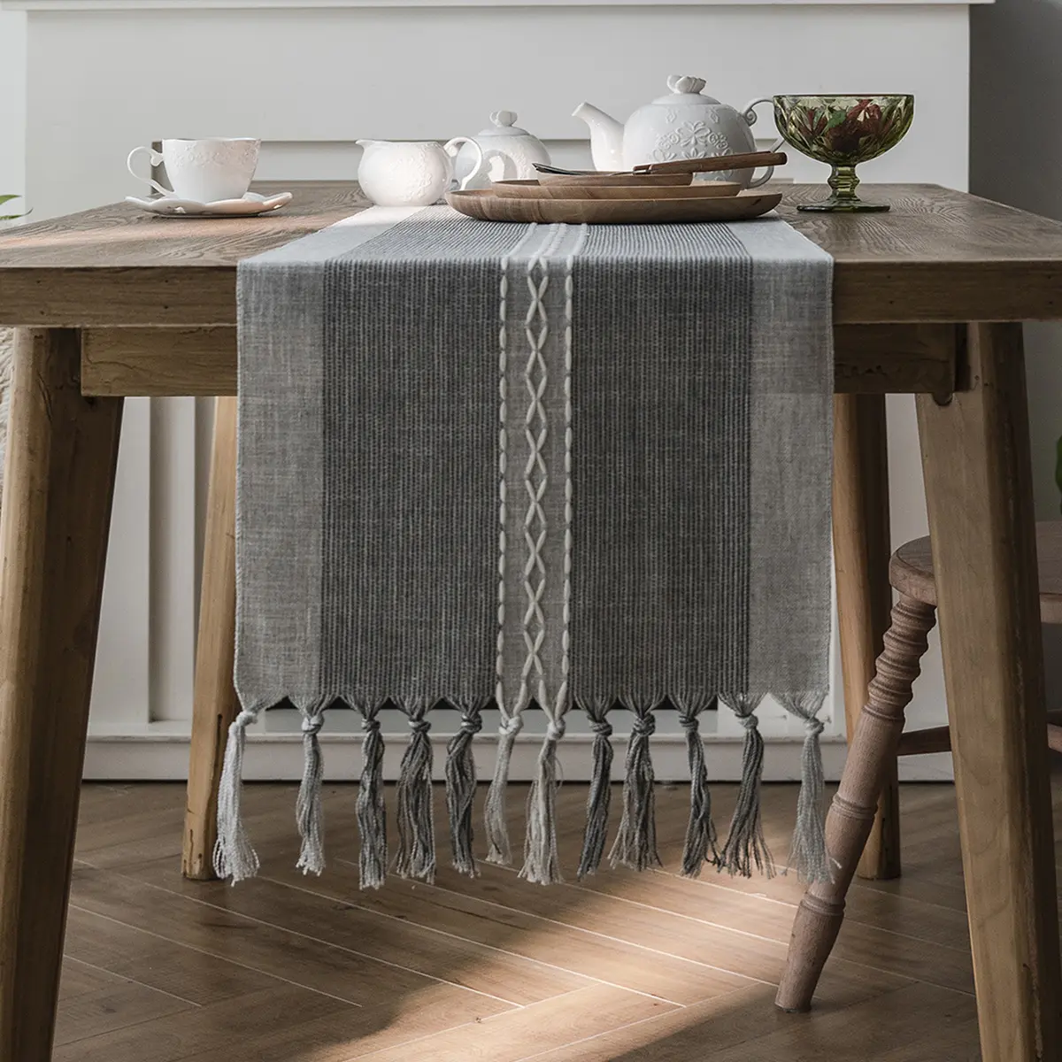 Nordic Jacquard Geometric Table Runner Wedding Party Decoration Dining Home Table Flag Cloth For Coffee Table Decor