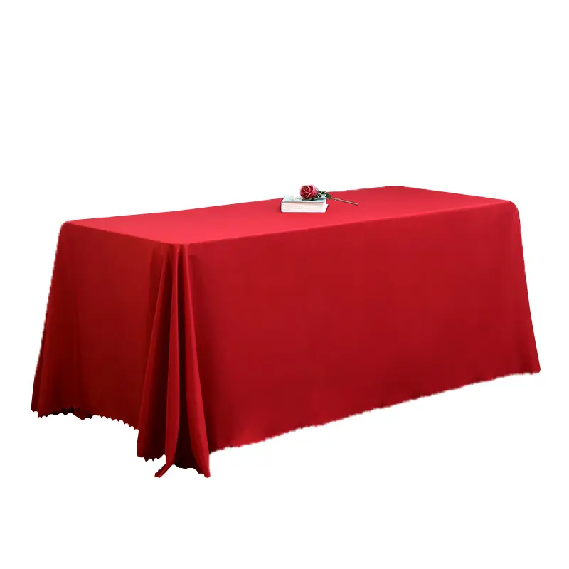 White Rectangle Polyester Tablecloth, Table Cloth Overlay for Birthday, Wedding, Banquet, Party Decoration, Dining Table Cover