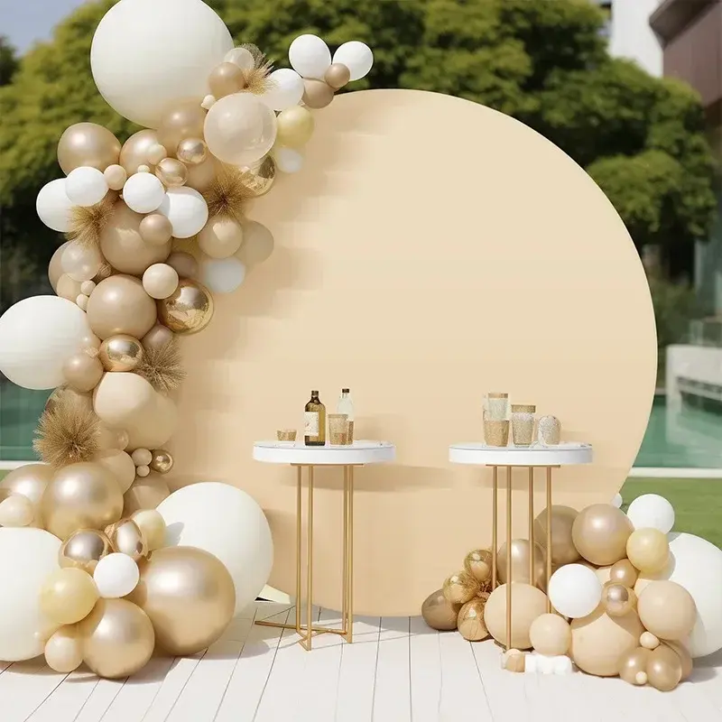Round Backdrop Cover Portable Foldable Solid Color Photography Background Cloth for Wedding Birthday Party DIY Decoration