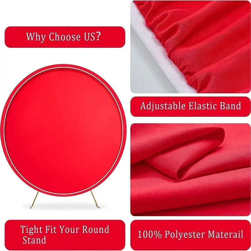 Round Backdrop Cover Portable Foldable Solid Color Photography Background Cloth for Wedding Birthday Party DIY Decoration