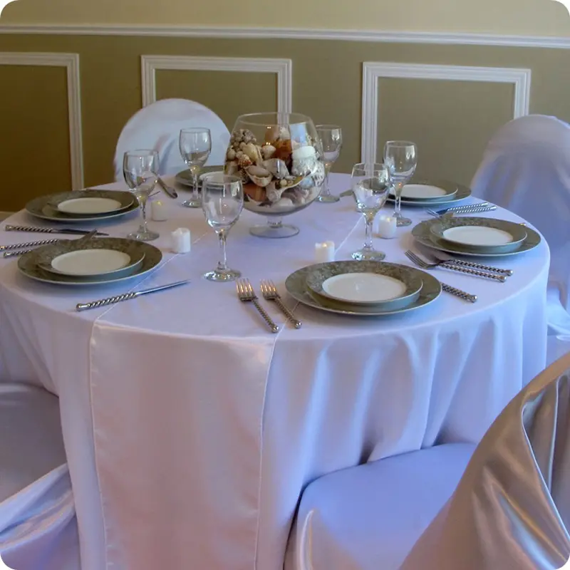 1PC Wedding Party Burgundy Satin Table Runner Modern Royal Blue For Round Dining Tables Decoration 30*275cm