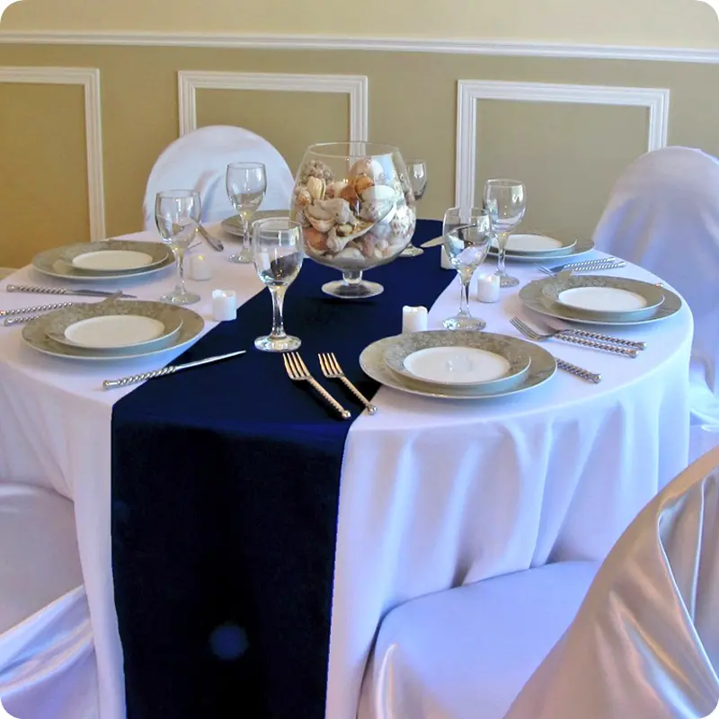 1PC Wedding Party Burgundy Satin Table Runner Modern Royal Blue For Round Dining Tables Decoration 30*275cm