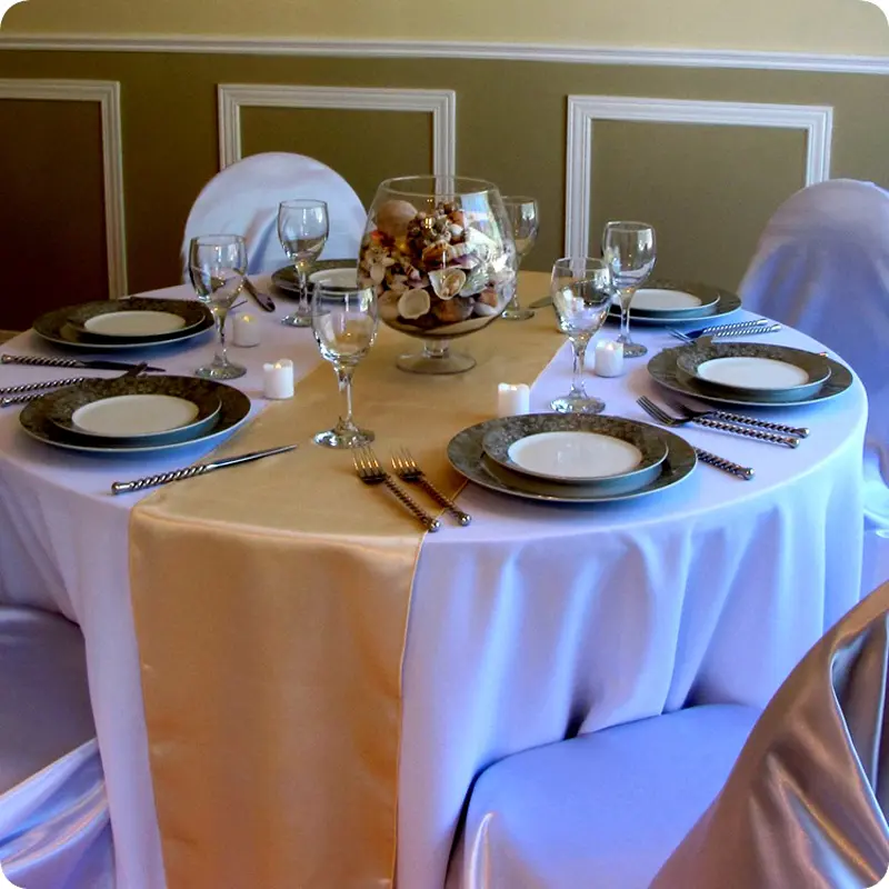 1PC Wedding Party Burgundy Satin Table Runner Modern Royal Blue For Round Dining Tables Decoration 30*275cm