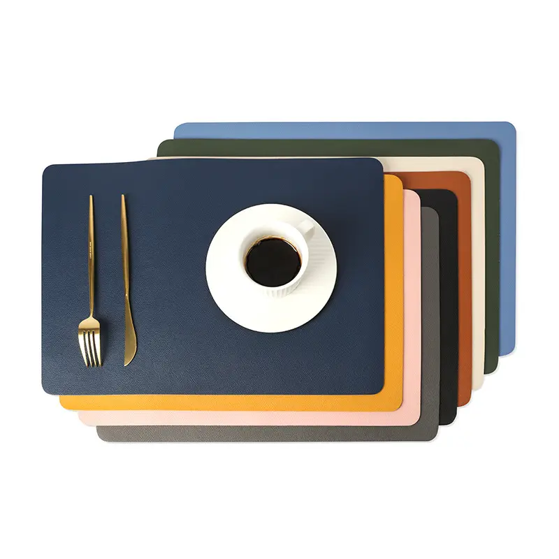 Double-layer Leather Table Mat Nordic Heat-proof Placemat Insulation Waterproof Oil-proof Table Mats for Home Hotel Decoration