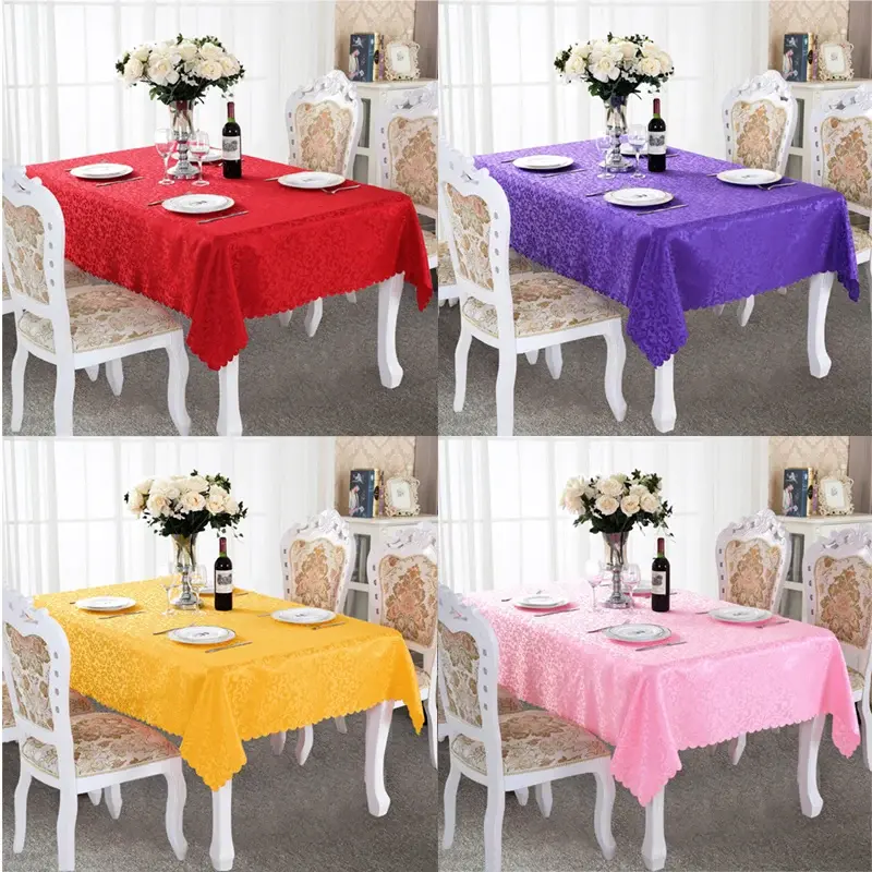 Luxury Dining Table Protective Cover Eco-Friendly Rectangle Jacquard Tablecloth Fabric For Wedding Restaurant Recycled Modern