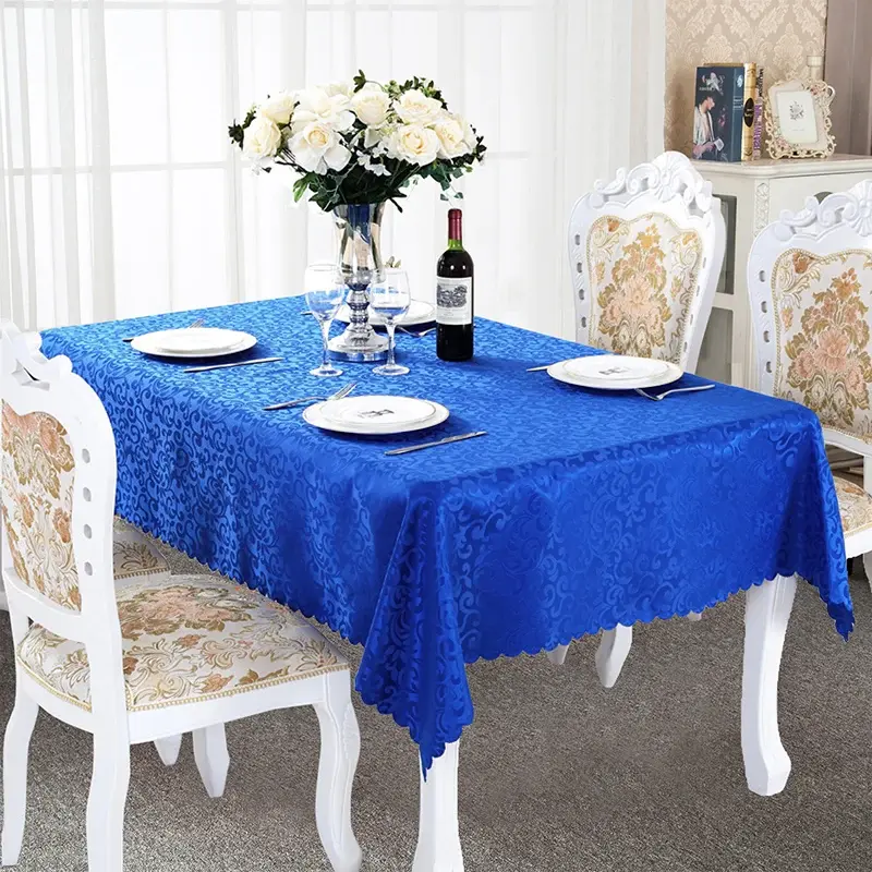 Luxury Dining Table Protective Cover Eco-Friendly Rectangle Jacquard Tablecloth Fabric For Wedding Restaurant Recycled Modern