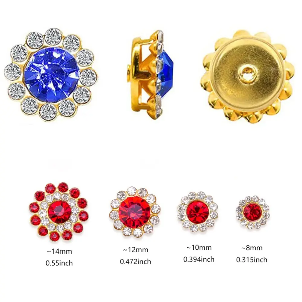 100 Pcs Colorful Sew on Rhinestones Mixed Size Sunflower Crystals Glass Claw Rhinestones for DIY Jewelry Clothes Shoes Hat Bags