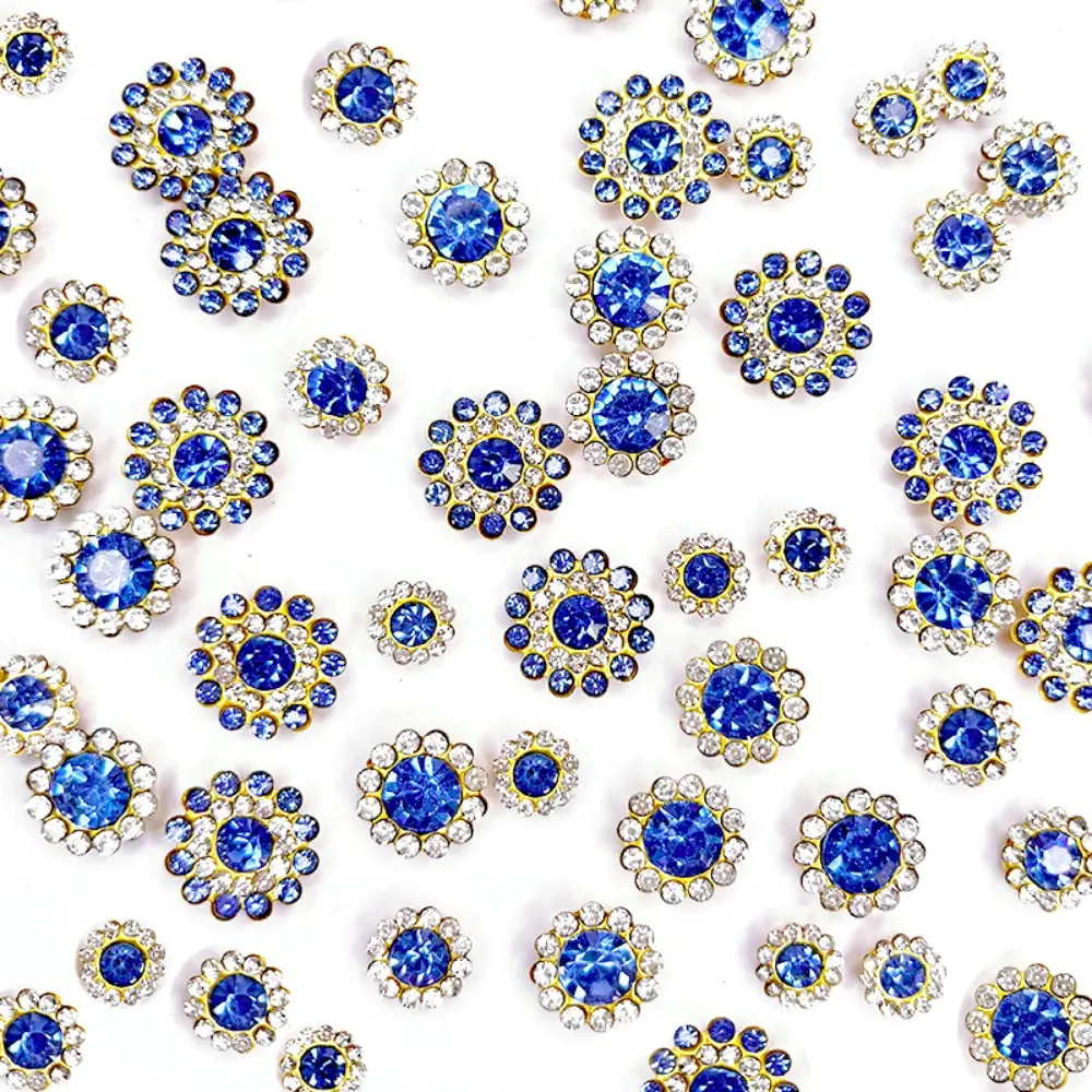 100 Pcs Colorful Sew on Rhinestones Mixed Size Sunflower Crystals Glass Claw Rhinestones for DIY Jewelry Clothes Shoes Hat Bags