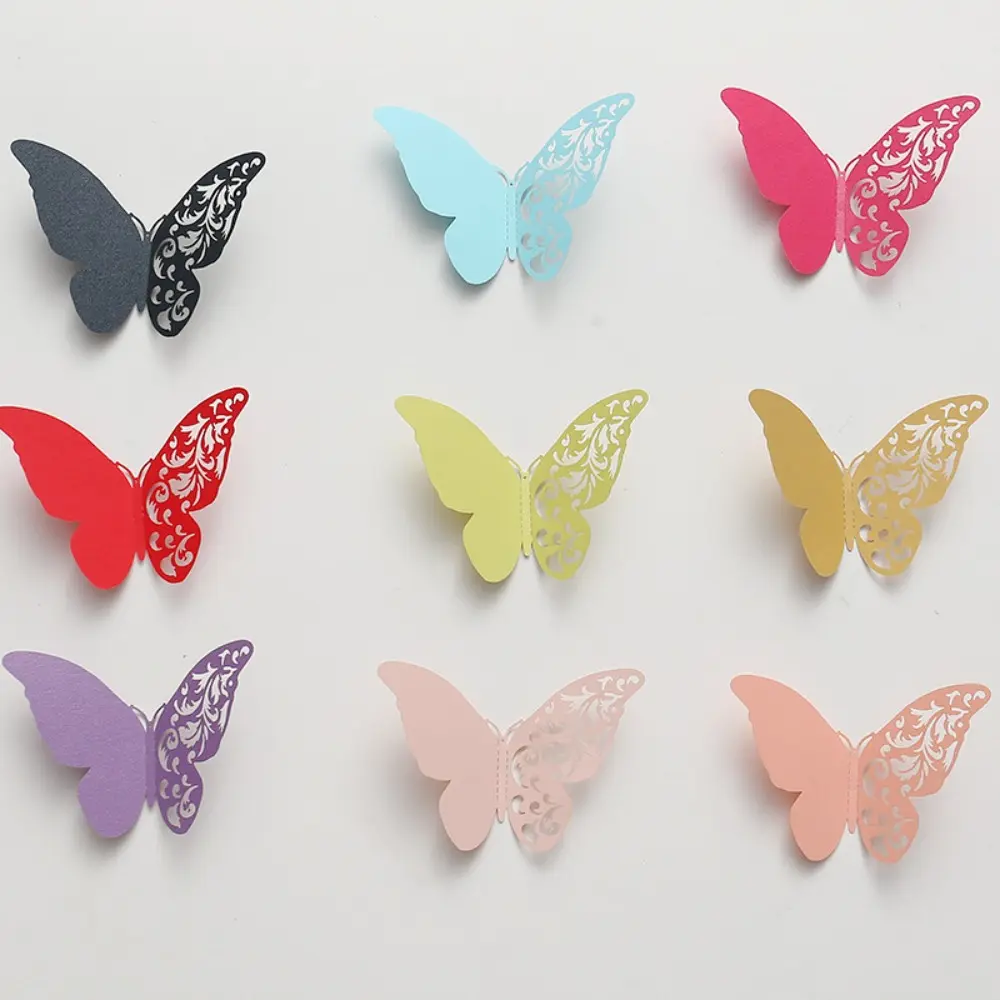 24pcs/Set Colorful Butterfly Wall Stickers 3D Butterflies Decal for Crafts DIY Living Room Wall Home Wedding Birthday Decoration