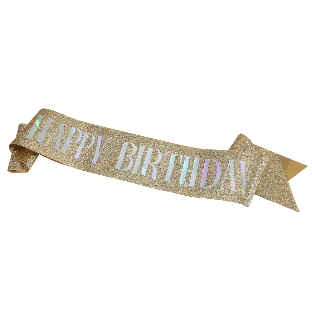 Glitter Happy Birthday Sash Gifts for Girls Women 16th 18th 20th 21st 30th 40th 50th Happy Birthday Party Decoration Supplies