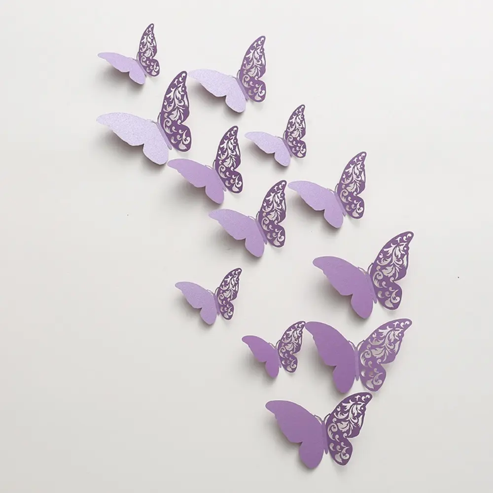 24pcs/Set Colorful Butterfly Wall Stickers 3D Butterflies Decal for Crafts DIY Living Room Wall Home Wedding Birthday Decoration