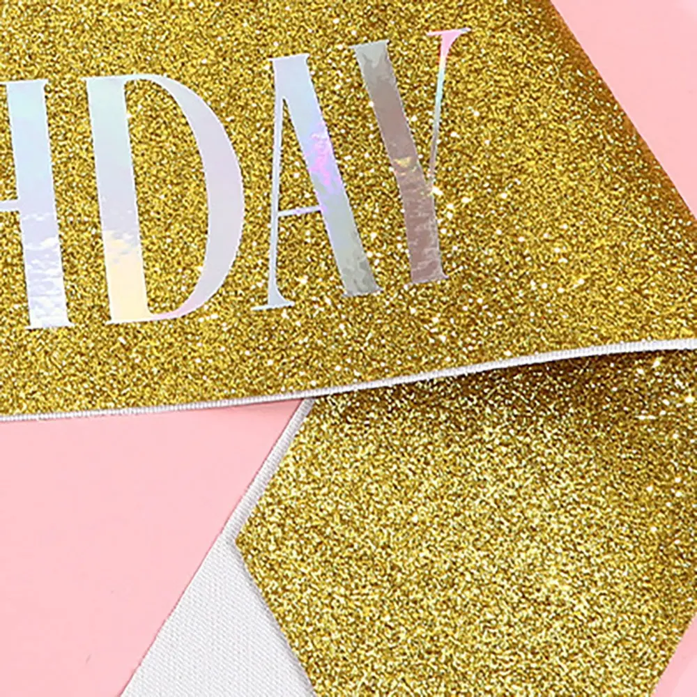 Glitter Happy Birthday Sash Gifts for Girls Women 16th 18th 20th 21st 30th 40th 50th Happy Birthday Party Decoration Supplies