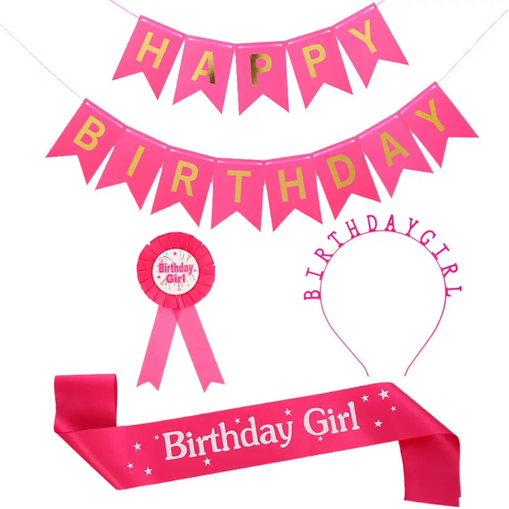Birthday Girl Sash for Girls Women 13th 16th 18th 20th 21st Happy Birthday Party Decoration Supplies Pink Rose Rec Birthday Sash