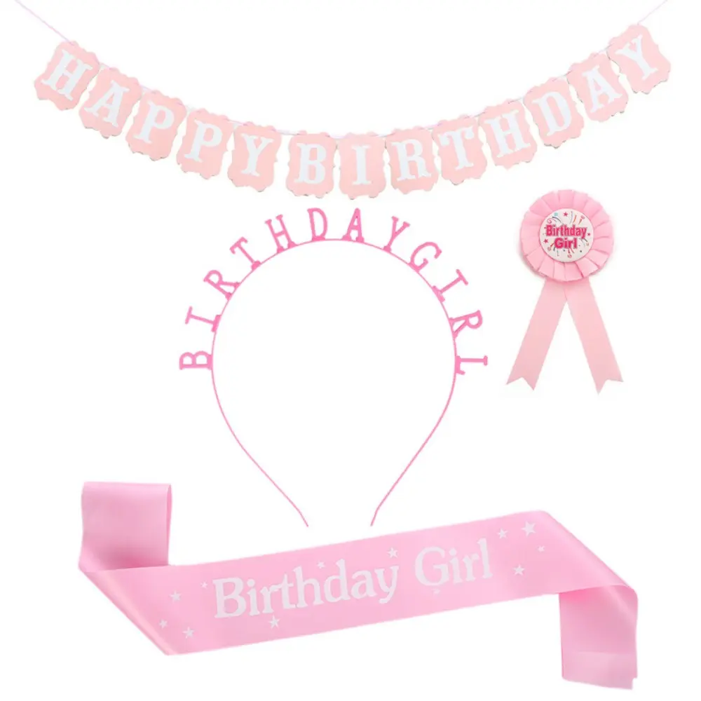 Birthday Girl Sash for Girls Women 13th 16th 18th 20th 21st Happy Birthday Party Decoration Supplies Pink Rose Rec Birthday Sash
