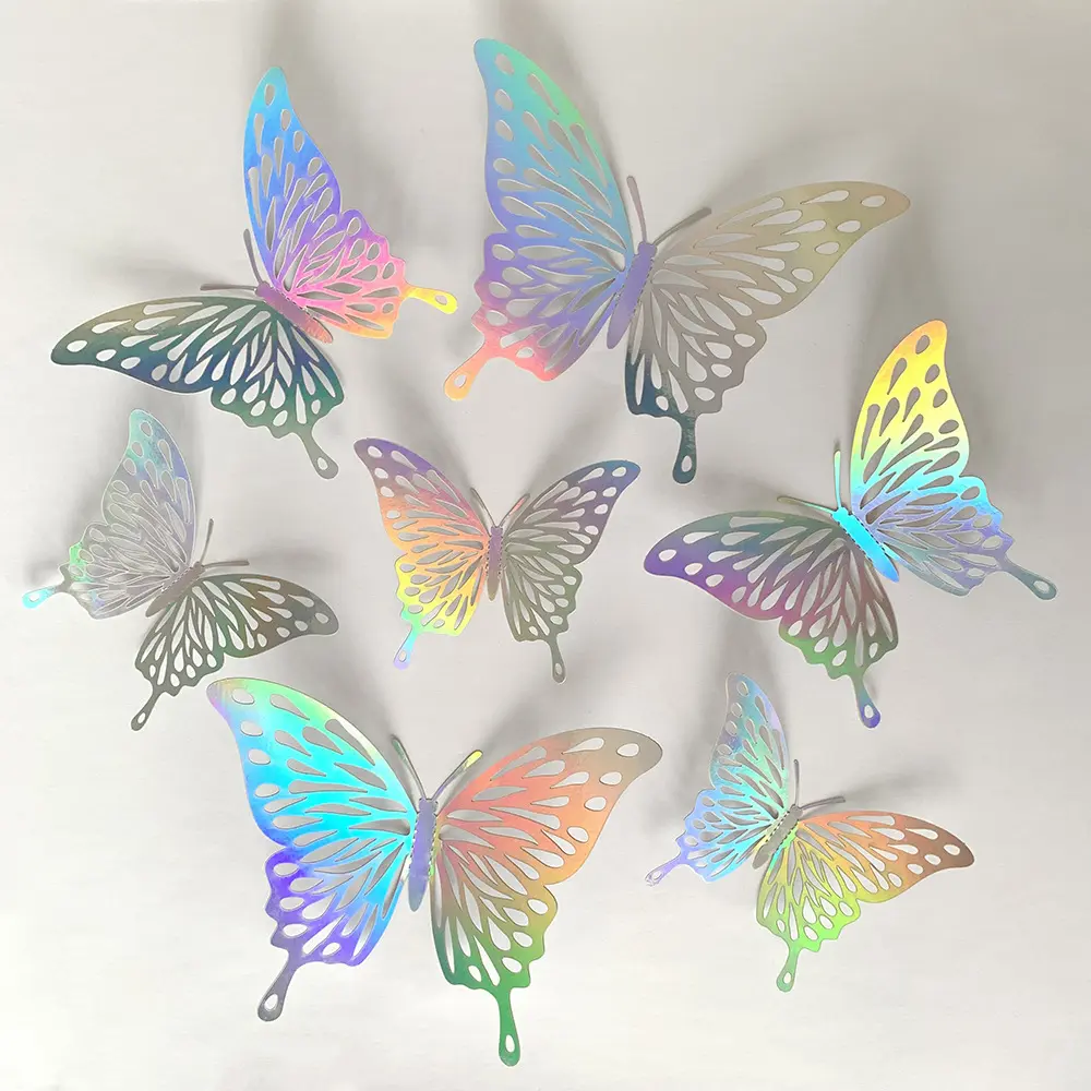 24pcs/Set 3D Butterfly Wall Stickers Colorful Butterflies for Crafts DIY Removable Decals for Living Room Wall Home Decorations