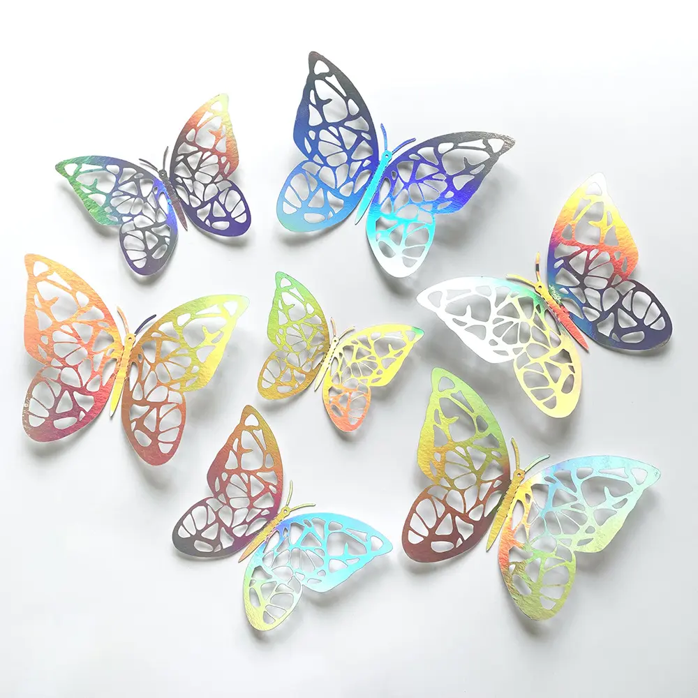 24pcs/Set 3D Butterfly Wall Stickers Colorful Butterflies for Crafts DIY Removable Decals for Living Room Wall Home Decorations