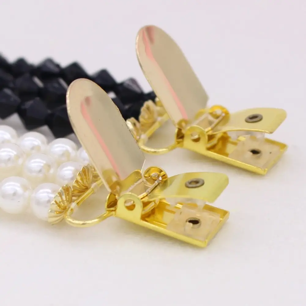 1 Pcs Sweater Shawl Clip Retro Cardigan Collar Dress Shirt Clip Waist Back Cinch Rhinestone Pearl Brooch for Women Girl Clothing