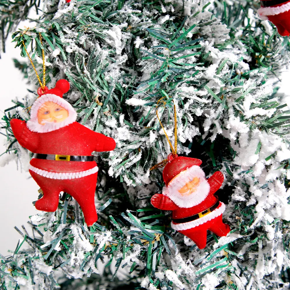 Set 2/6pcs Christmas Ornaments Cute Cartoon Santa Claus Xmas Tree Hanging Pendants DIY Craft for Christmas Home Party Decoration
