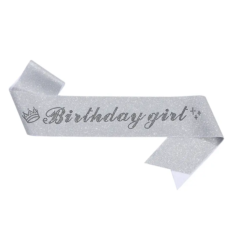 Birthday Girl Sash Glitter Satin Birthday Sash for Girls Women 16th 18th 20th 21st 30th Happy Birthday Party Decoration Supplies
