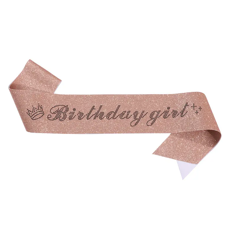 Birthday Girl Sash Glitter Satin Birthday Sash for Girls Women 16th 18th 20th 21st 30th Happy Birthday Party Decoration Supplies