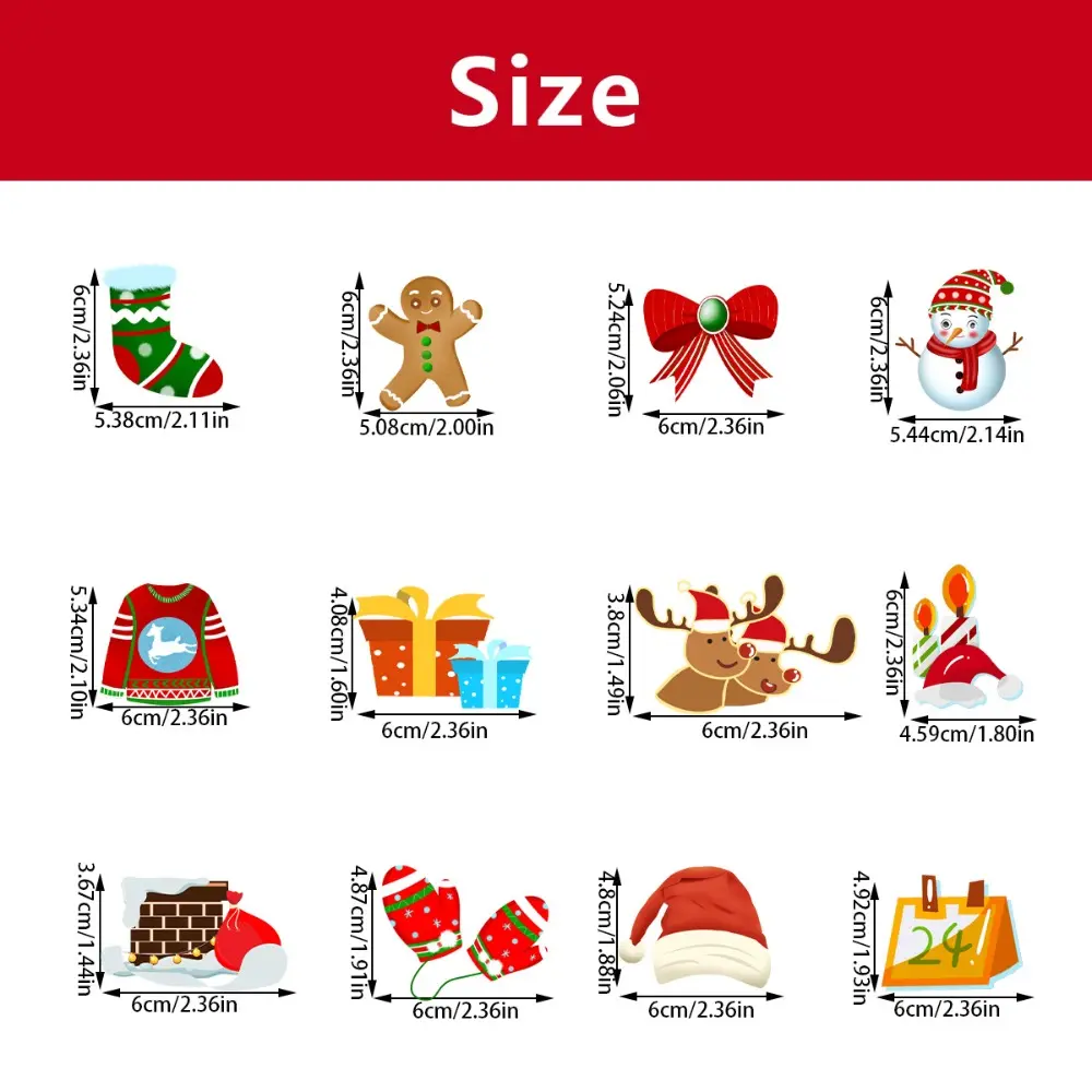 12pcs Christmas Cake Toppers Santa Claus Snowman Xmas Tree Cake Insert Cards Dessert Toppers Christmas Party Decoration Supplies