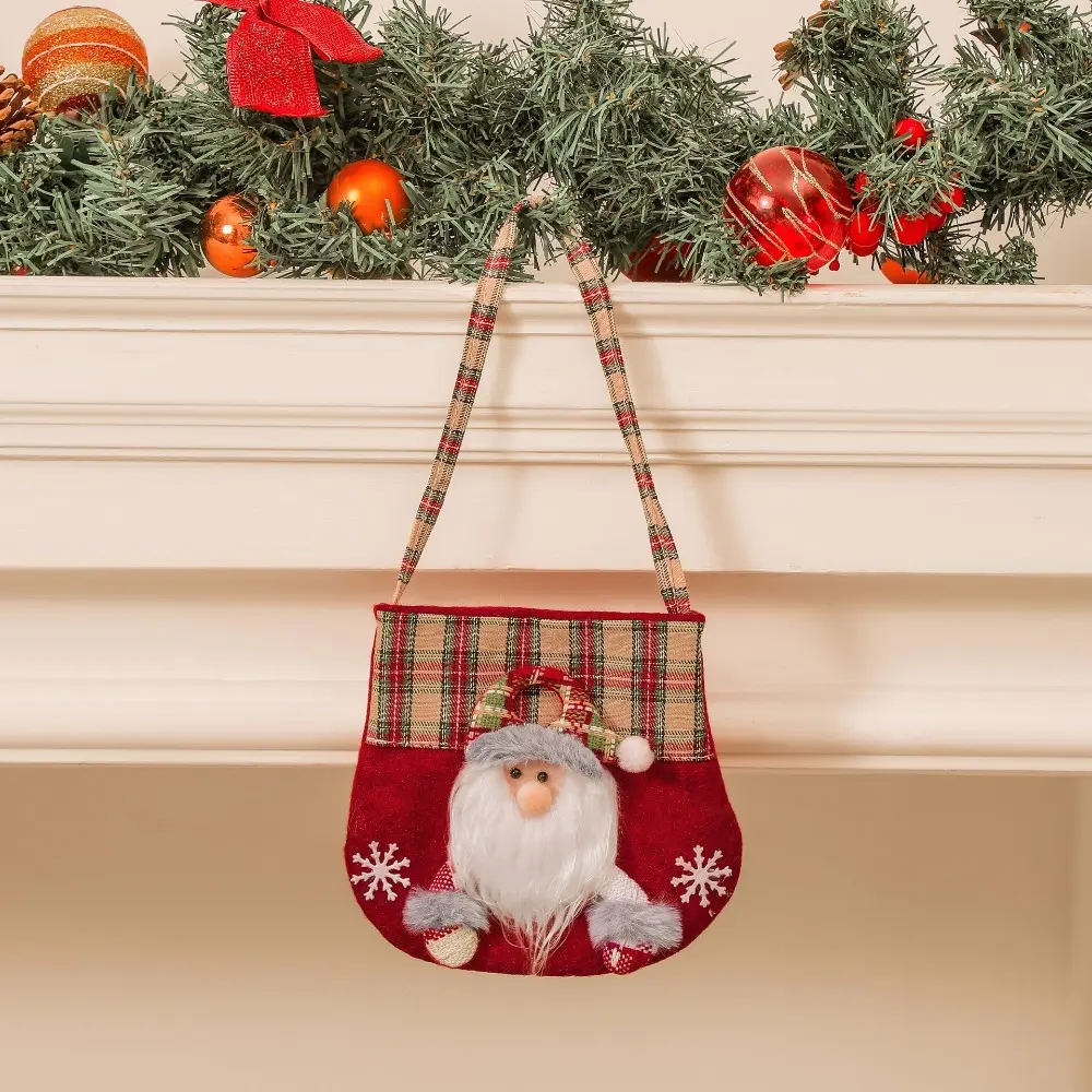 Christmas Gifts Doll Bags Cute Xmas Santa Snowman Doll Knitted Gifts Bags Apple Storage Bags for Christmas Birthday Party Favor