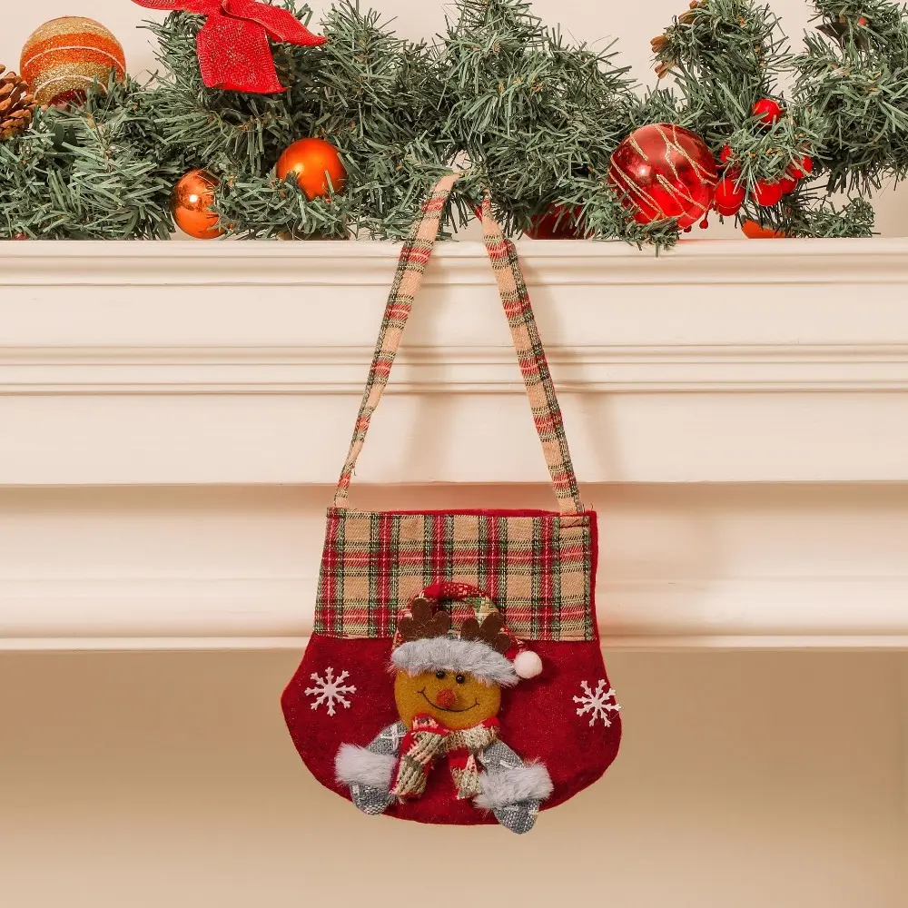 Christmas Gifts Doll Bags Cute Xmas Santa Snowman Doll Knitted Gifts Bags Apple Storage Bags for Christmas Birthday Party Favor