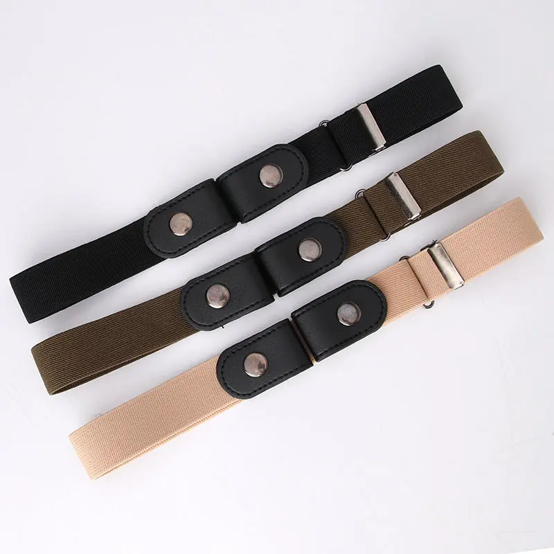 No Buckle Invisible Stretch Belt for Women Girls Jeans Pants Comfortable Adjustable Elastic Buckle-free Waist Belts