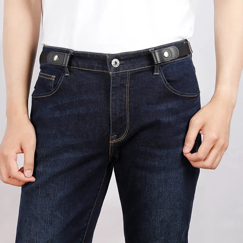 No Buckle Invisible Stretch Belt for Women Girls Jeans Pants Comfortable Adjustable Elastic Buckle-free Waist Belts