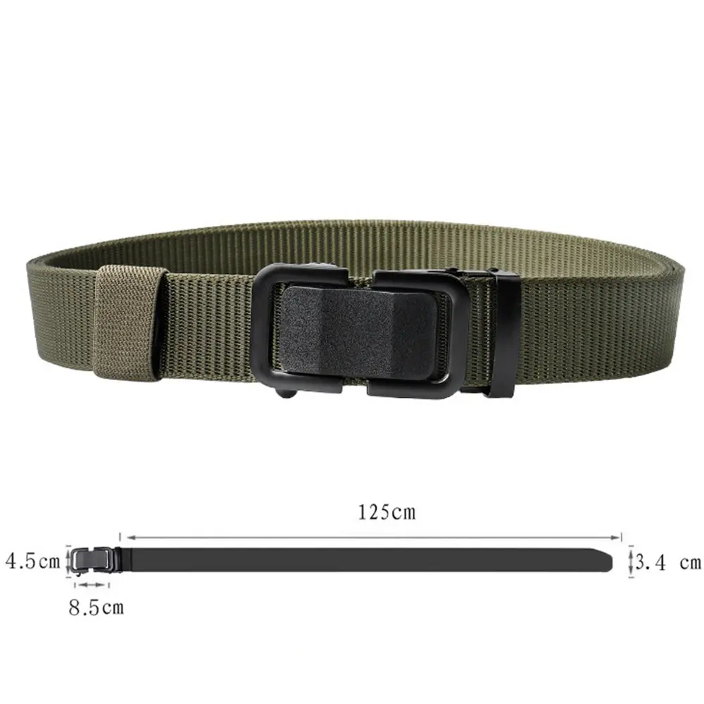 Ratchet Belt for Men Women Trousers Jeans Pants Automatic Slide Buckle Nylon Web Tactical Belt Golf Belt Work Outdoor
