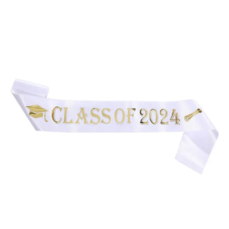 Graduation Decorations Class of 2024 Sash Glitter Blue Black Congratulations Graduation Party Decoration Supplies Favor Gifts