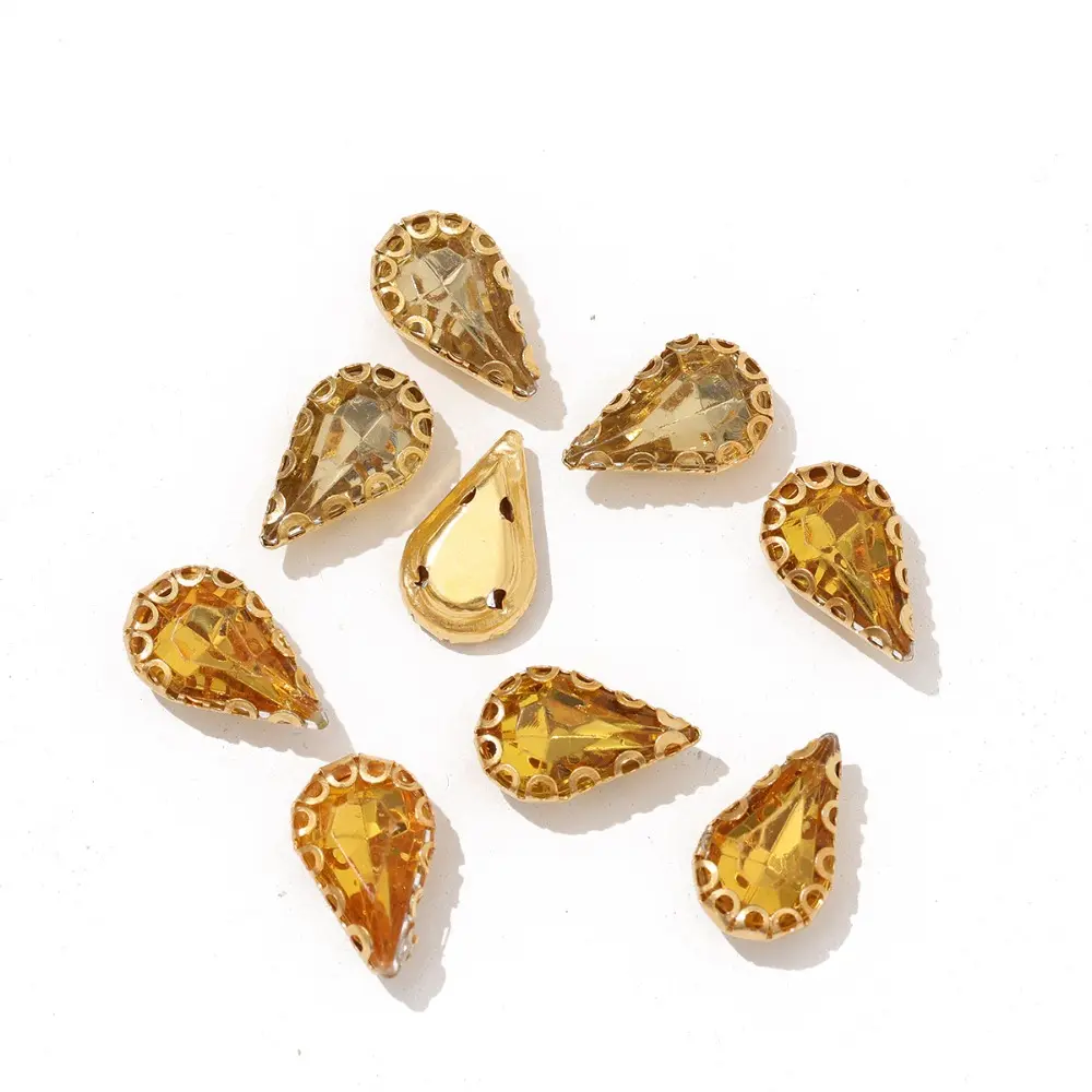 100pcs/Set Melon Seed Rhinestone Hand Sew On Stones Diamonds Crystal Glass Beads Mixed Size for Dress Jewelry Making DIY Crafts