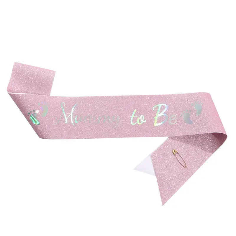Mommy to Be and Daddy To Be Glitter Satin Sash Gifts for New Dad Mom Gender Reveal Baby Shower Party Favor Decorations Supplies