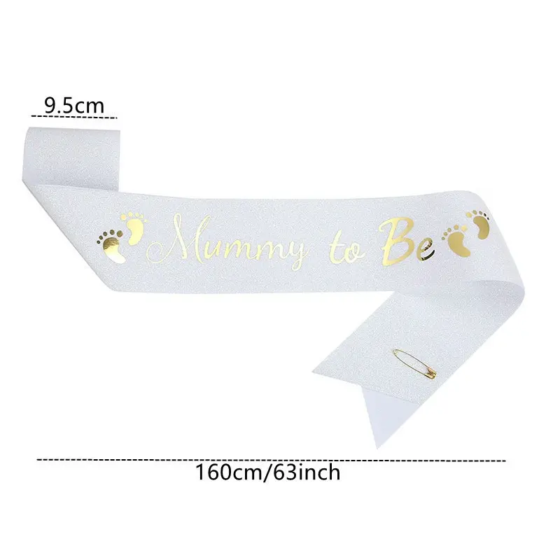 Mommy to Be and Daddy To Be Glitter Satin Sash Gifts for New Dad Mom Gender Reveal Baby Shower Party Favor Decorations Supplies